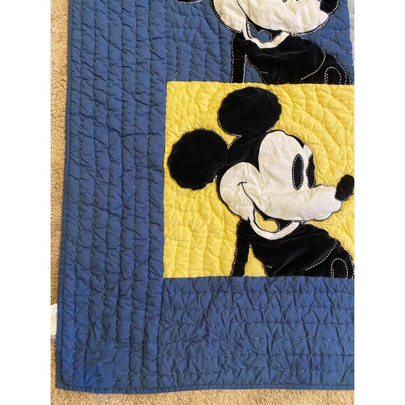 Ethan Allen Disney Mickey Mouse Color Block Quilt Full/Queen Bedspread Comforter - Picture 3 of 10